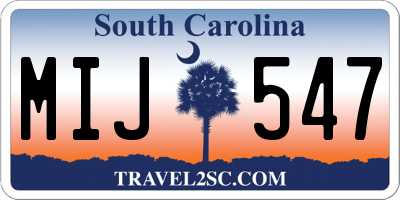 SC license plate MIJ547