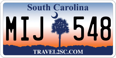 SC license plate MIJ548