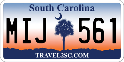SC license plate MIJ561