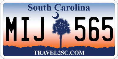 SC license plate MIJ565
