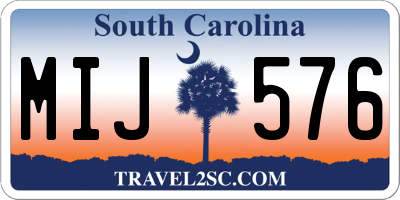 SC license plate MIJ576