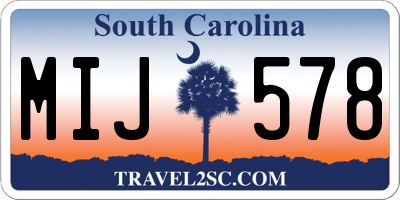 SC license plate MIJ578