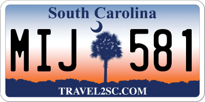 SC license plate MIJ581