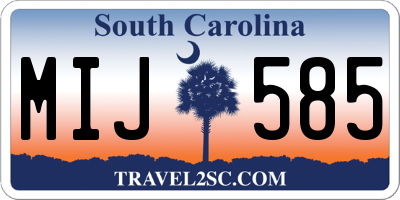 SC license plate MIJ585