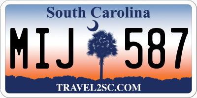 SC license plate MIJ587