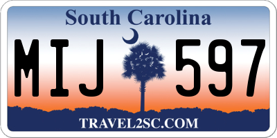 SC license plate MIJ597