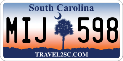 SC license plate MIJ598