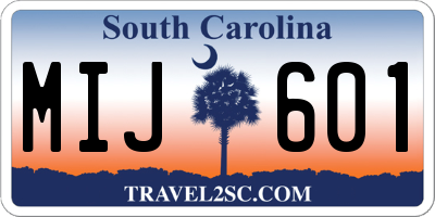 SC license plate MIJ601