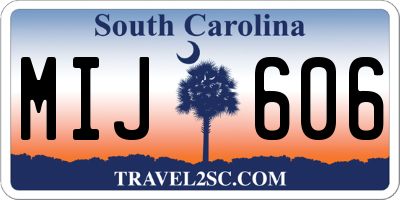SC license plate MIJ606
