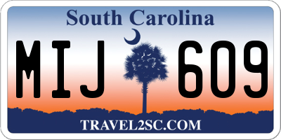 SC license plate MIJ609