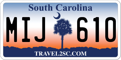 SC license plate MIJ610