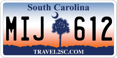 SC license plate MIJ612