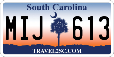 SC license plate MIJ613