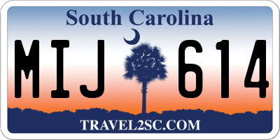 SC license plate MIJ614
