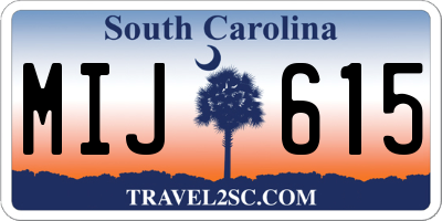 SC license plate MIJ615