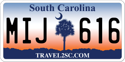 SC license plate MIJ616
