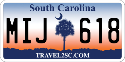 SC license plate MIJ618