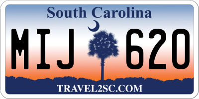 SC license plate MIJ620