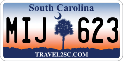 SC license plate MIJ623