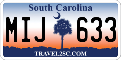 SC license plate MIJ633