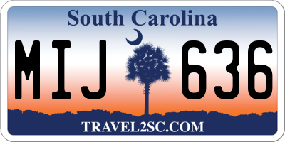 SC license plate MIJ636