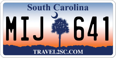 SC license plate MIJ641