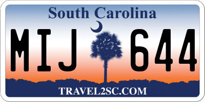 SC license plate MIJ644