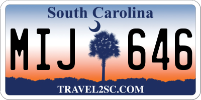 SC license plate MIJ646