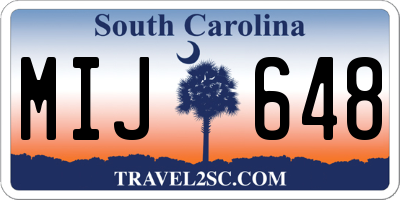 SC license plate MIJ648