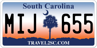 SC license plate MIJ655