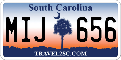 SC license plate MIJ656