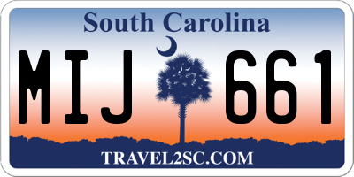 SC license plate MIJ661