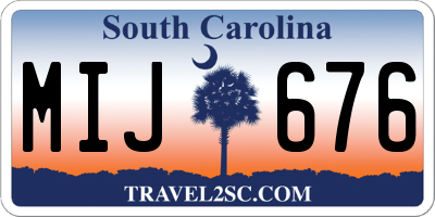 SC license plate MIJ676