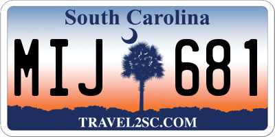 SC license plate MIJ681