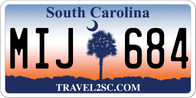 SC license plate MIJ684