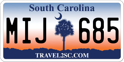 SC license plate MIJ685