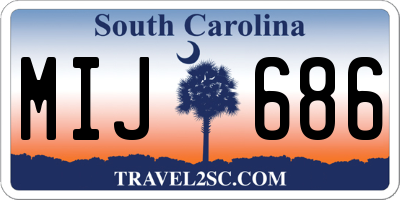 SC license plate MIJ686