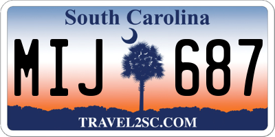 SC license plate MIJ687