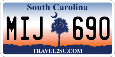 SC license plate MIJ690