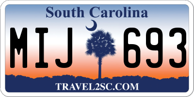 SC license plate MIJ693