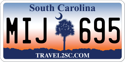 SC license plate MIJ695