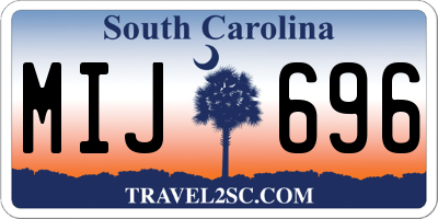 SC license plate MIJ696