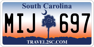 SC license plate MIJ697