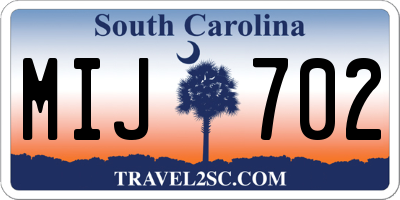 SC license plate MIJ702