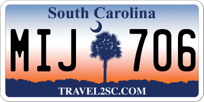 SC license plate MIJ706
