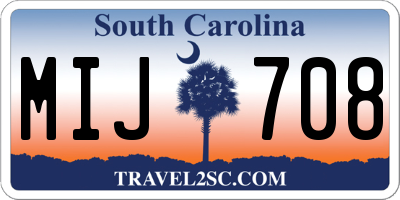 SC license plate MIJ708