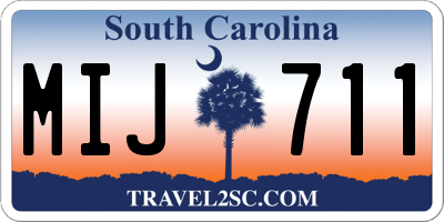 SC license plate MIJ711