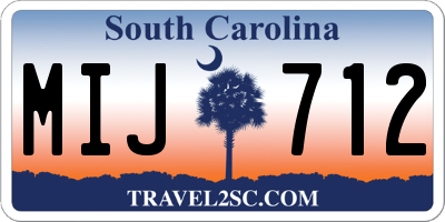SC license plate MIJ712