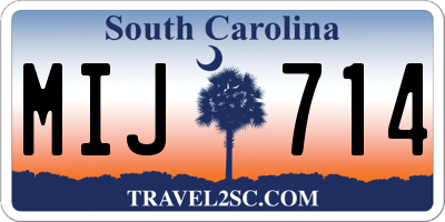 SC license plate MIJ714