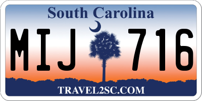 SC license plate MIJ716